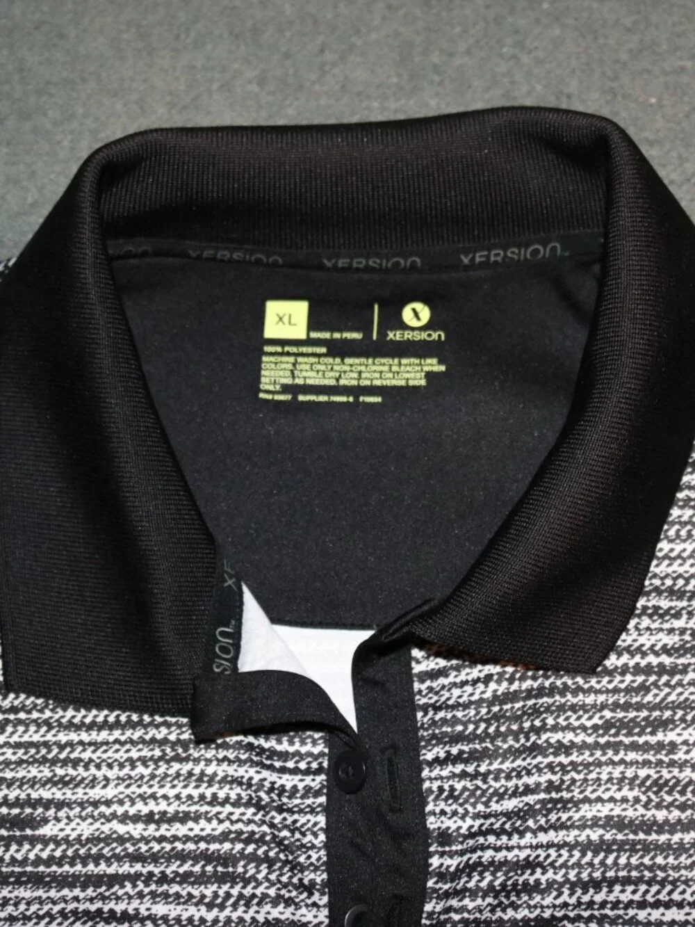 Xersion Shirt Black & White XL Golf Short Sleeve - Picture 2 of 5